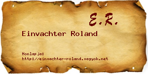 Einvachter Roland névjegykártya